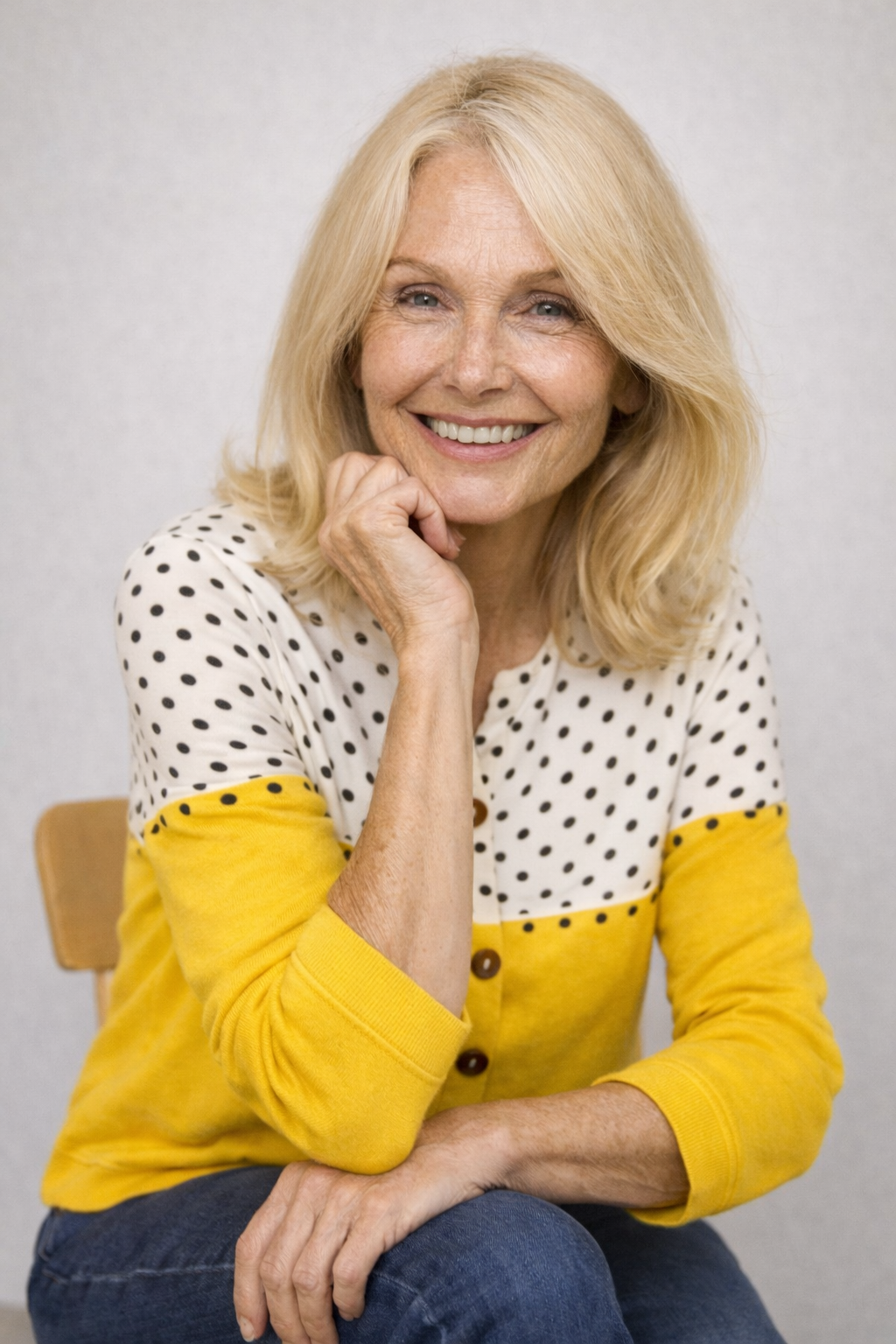 Polka Dot Colourblock Cardigan