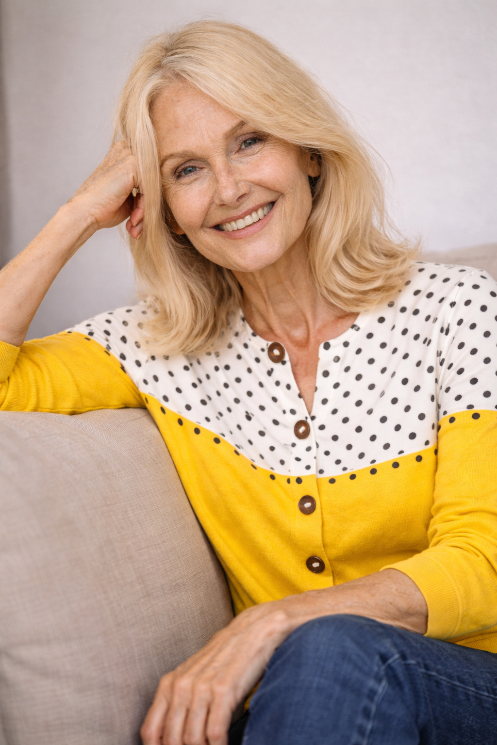 Polka Dot Colourblock Cardigan