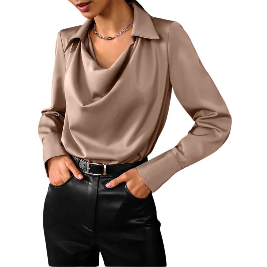 Cowl Neck Satin Blouse