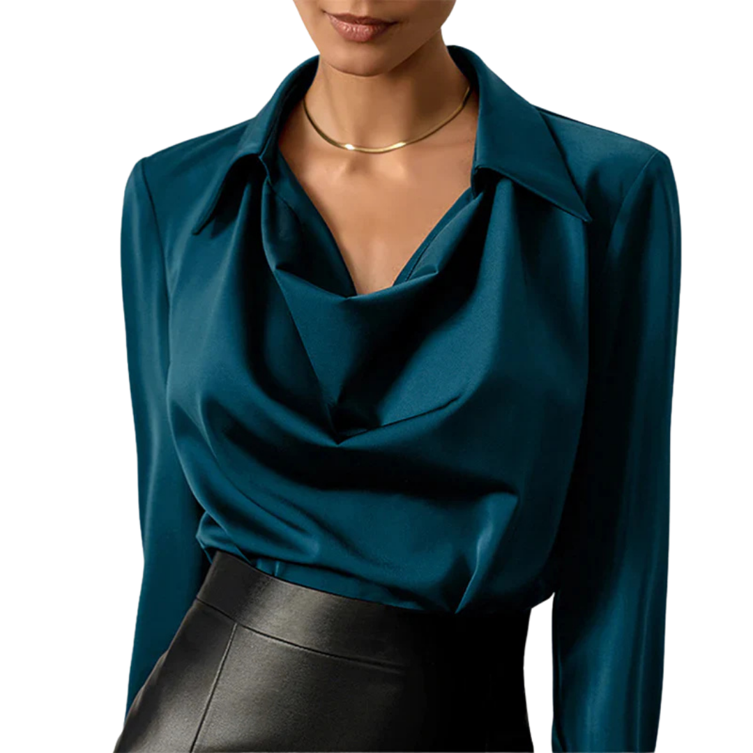 Cowl Neck Satin Blouse