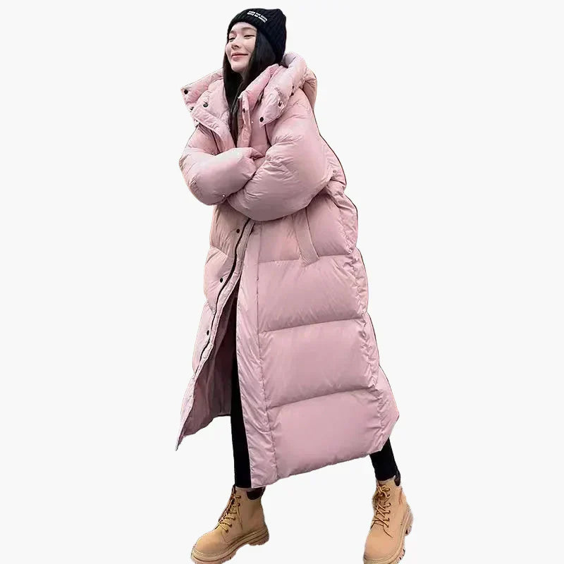 Long Hooded Quilted Puffer Coat