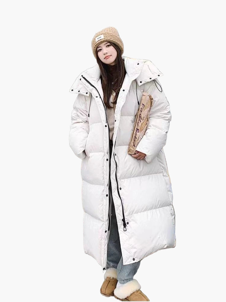 Long Hooded Quilted Puffer Coat
