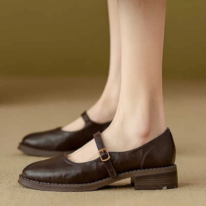 Cushioned Leather Mary Janes