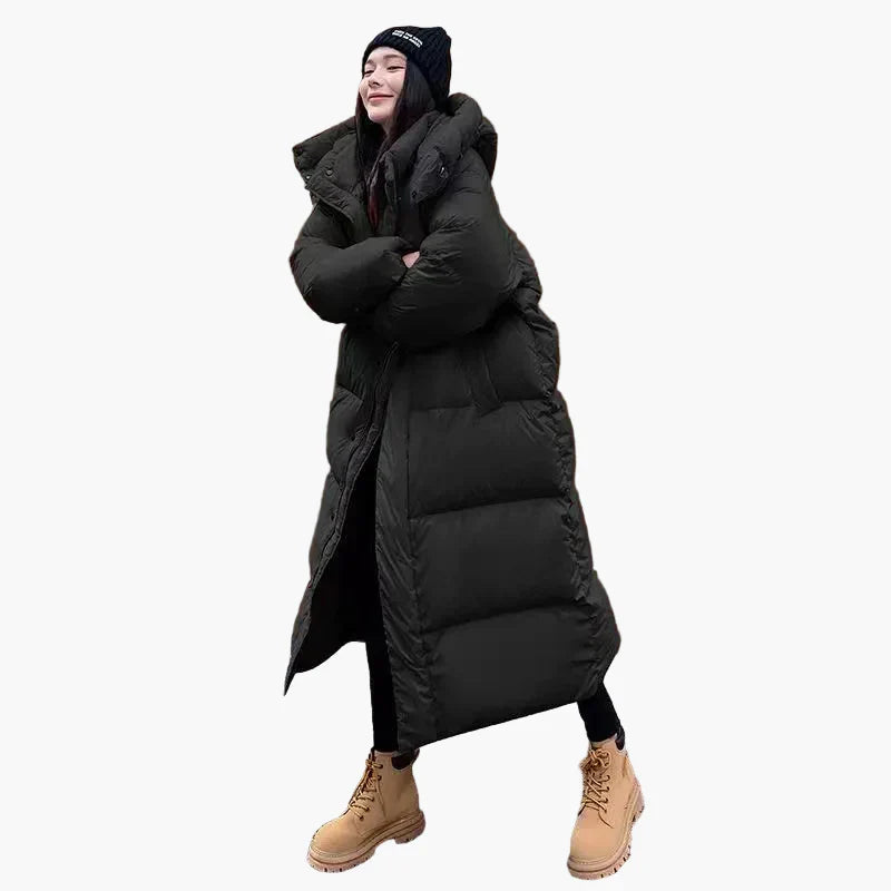 Long Hooded Quilted Puffer Coat