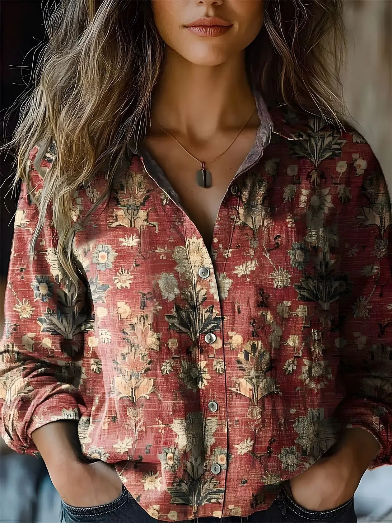 Paisley Button-Down Blouse