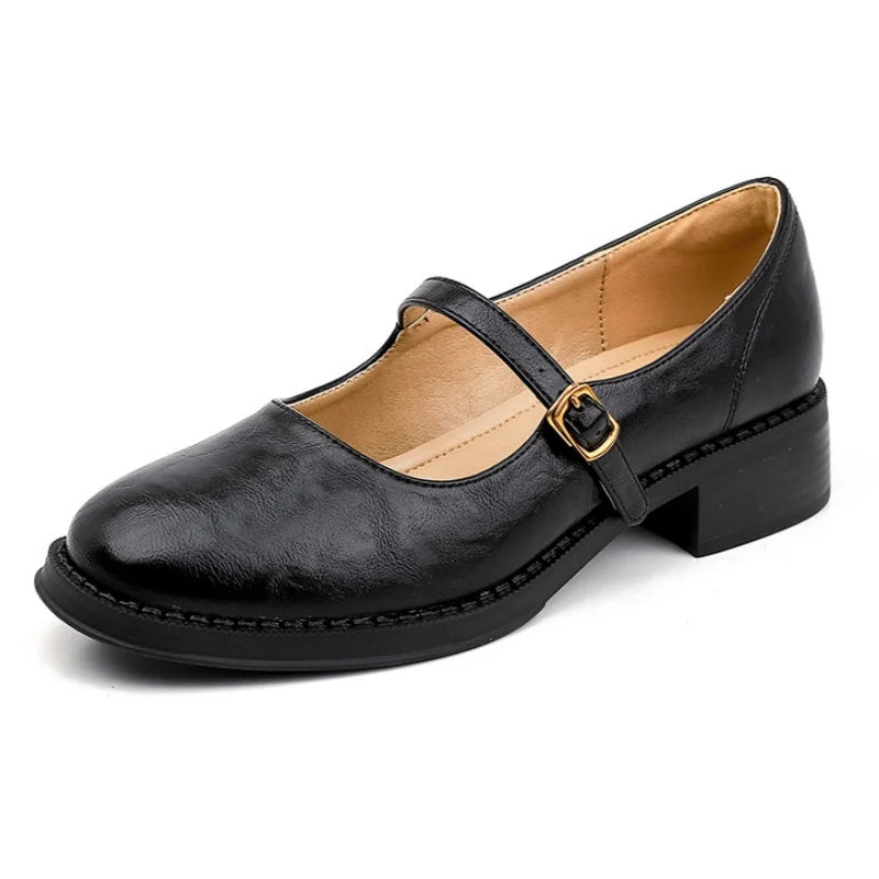 Cushioned Leather Mary Janes