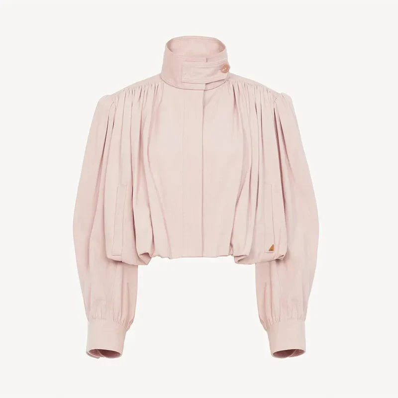 Cropped Puff Sleeve Jacket