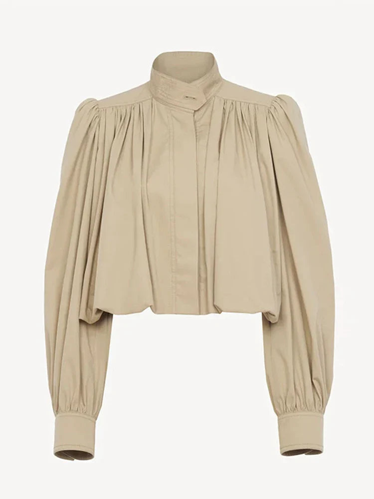 Cropped Puff Sleeve Jacket