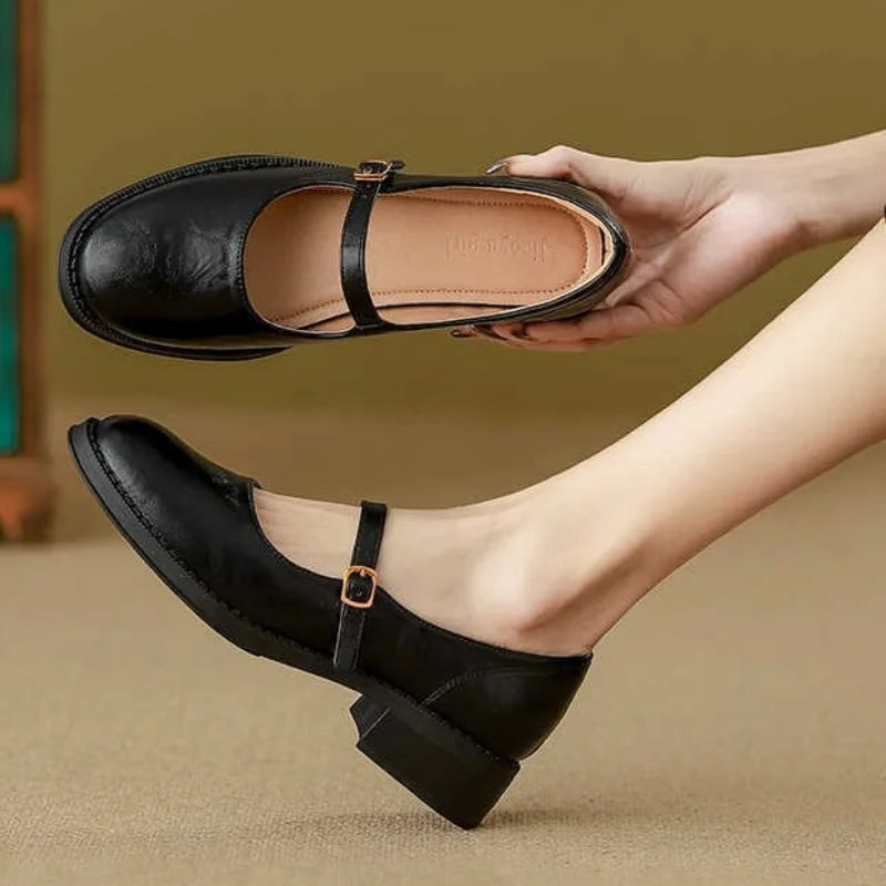Cushioned Leather Mary Janes