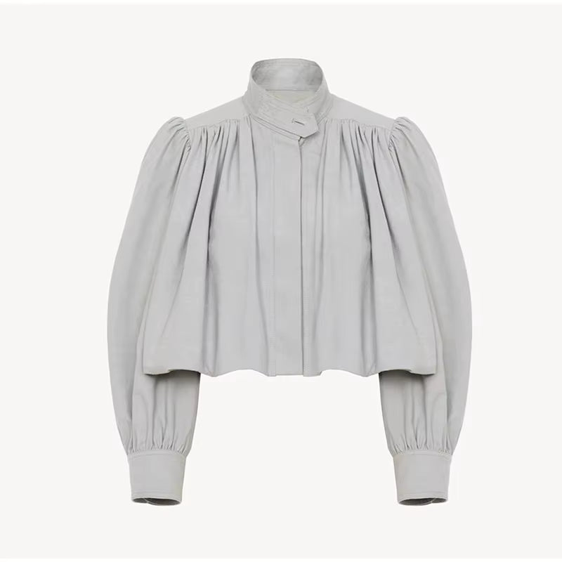 Cropped Puff Sleeve Jacket