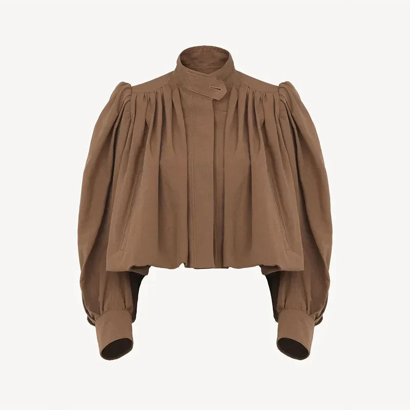 Cropped Puff Sleeve Jacket