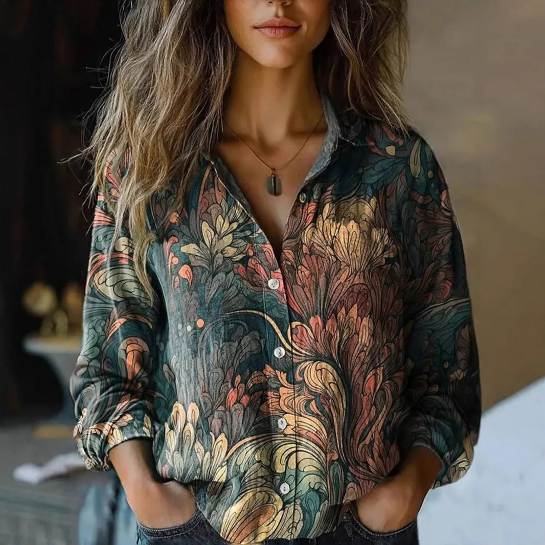 Paisley Button-Down Blouse