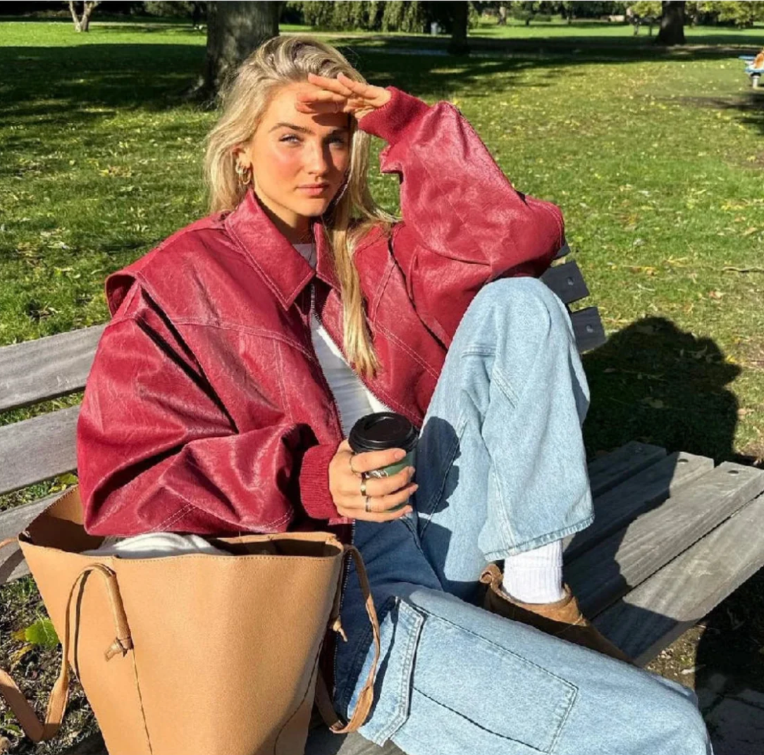 Sierra™ | red leather jacket