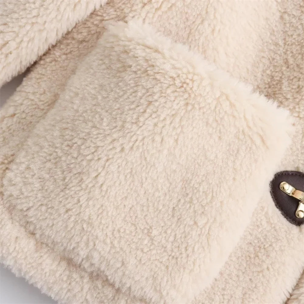 Cropped Teddy Toggle Jacket