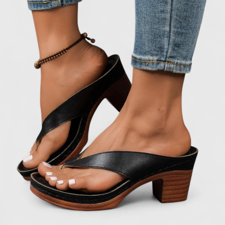 Toe-Post Block Heel Sandals