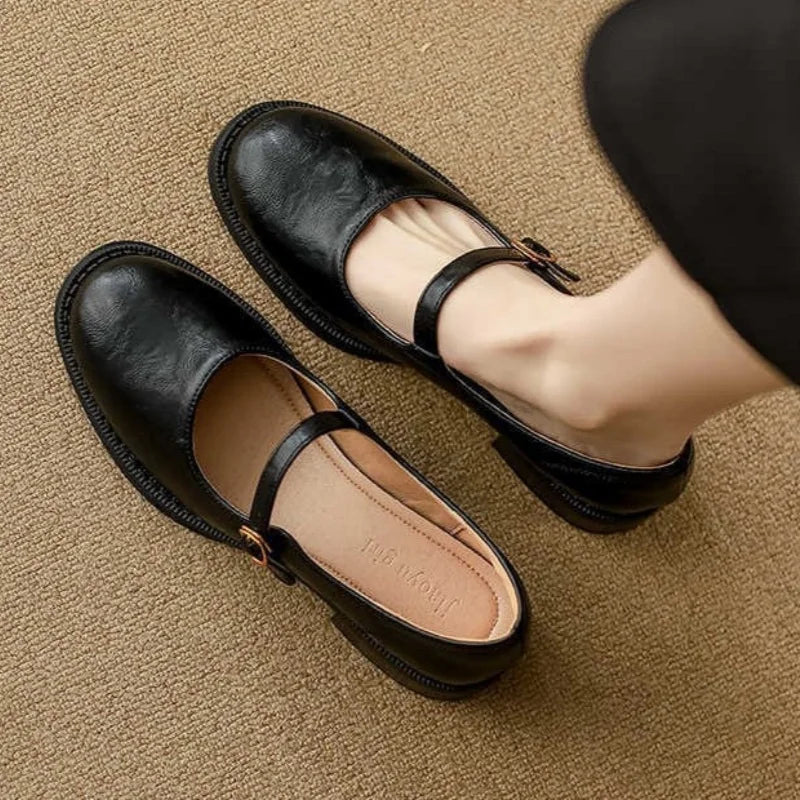 Cushioned Leather Mary Janes