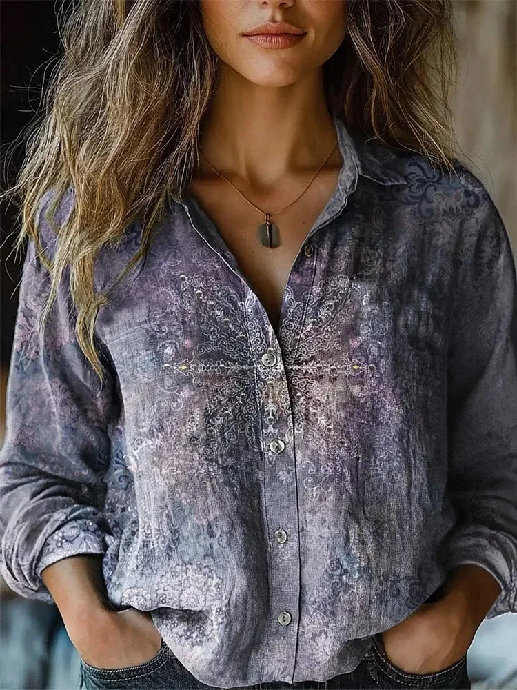 Paisley Button-Down Blouse