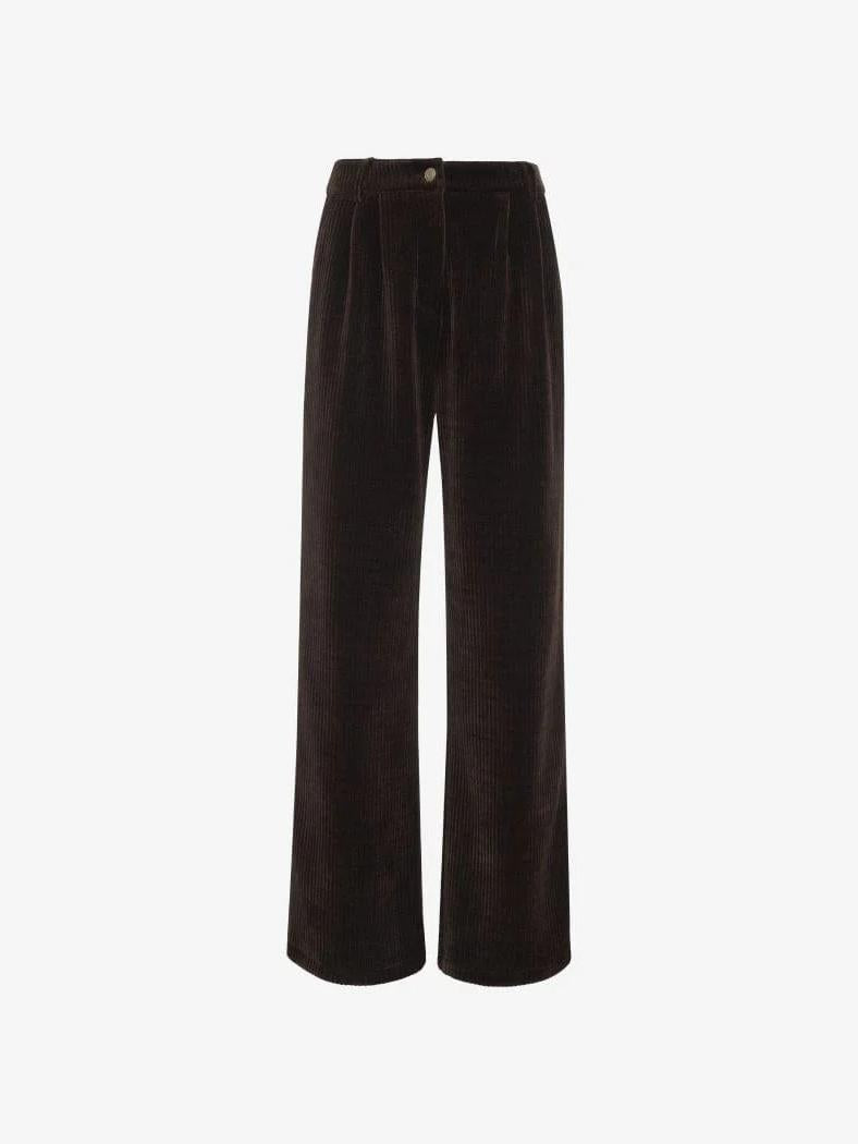 Satin Blouse & Corduroy Trouser Set