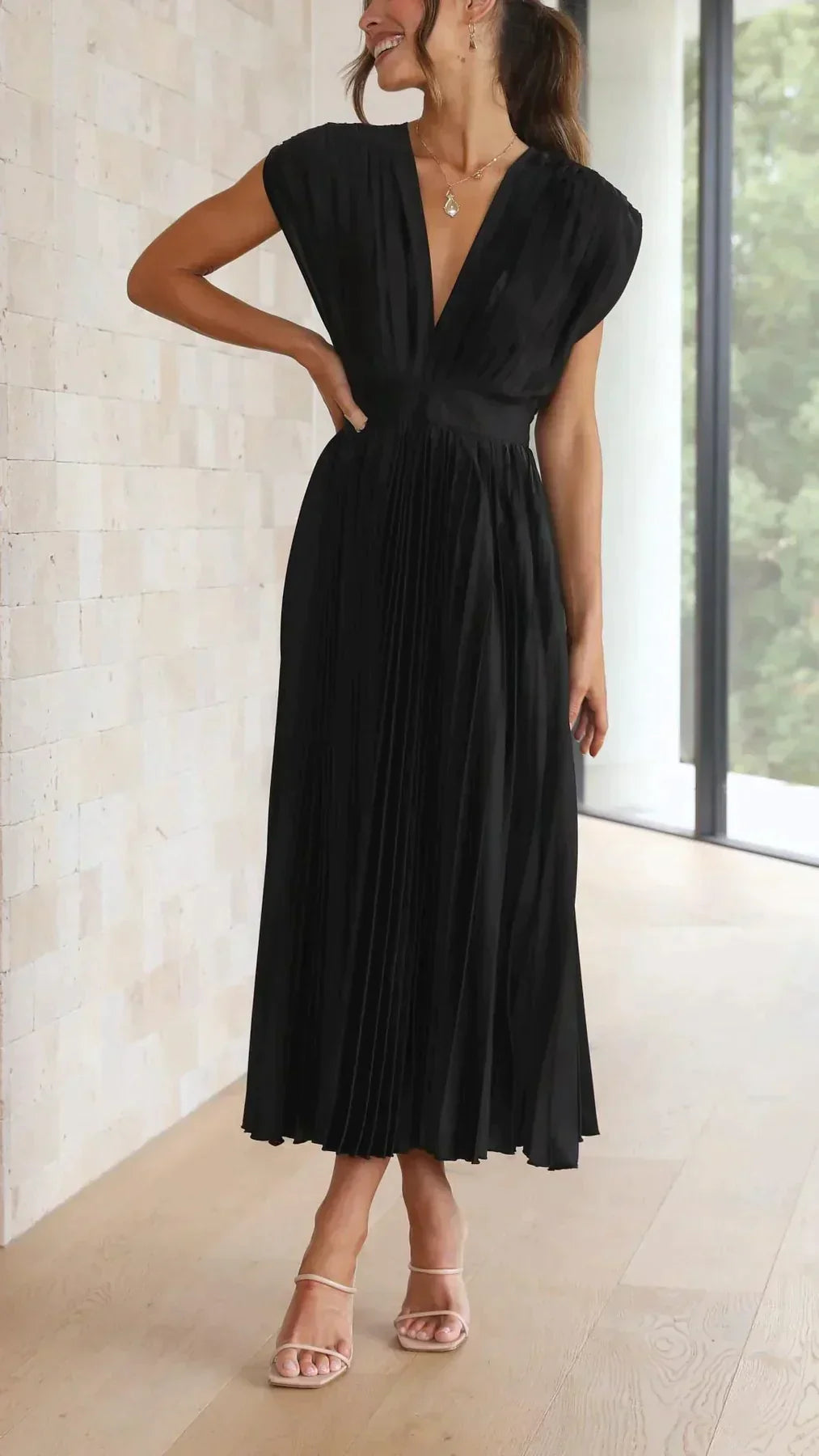 Pleated Swing Dress