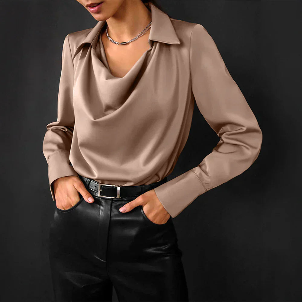Cowl Neck Satin Blouse