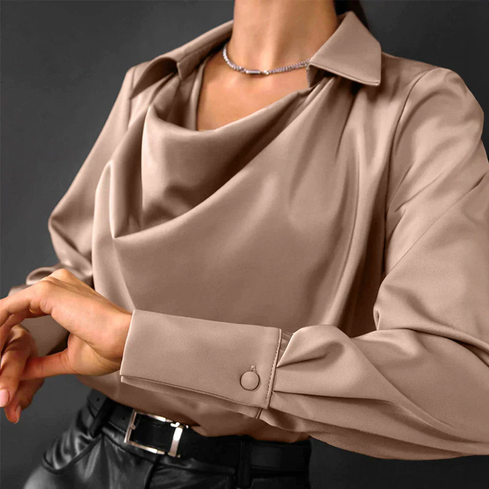 Cowl Neck Satin Blouse