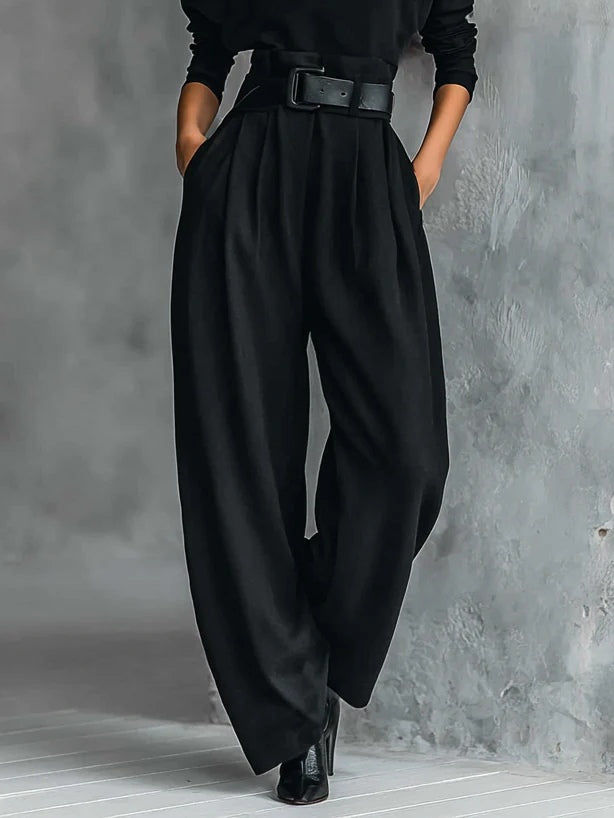 Turtleneck Barrel-Leg Trouser Set
