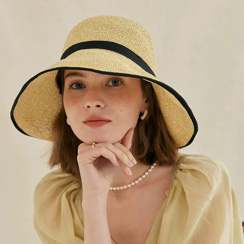 Woven Straw Bucket Sun Hat