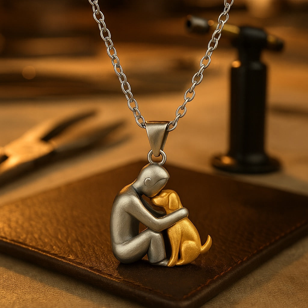 Dog Hug Pendant Necklace