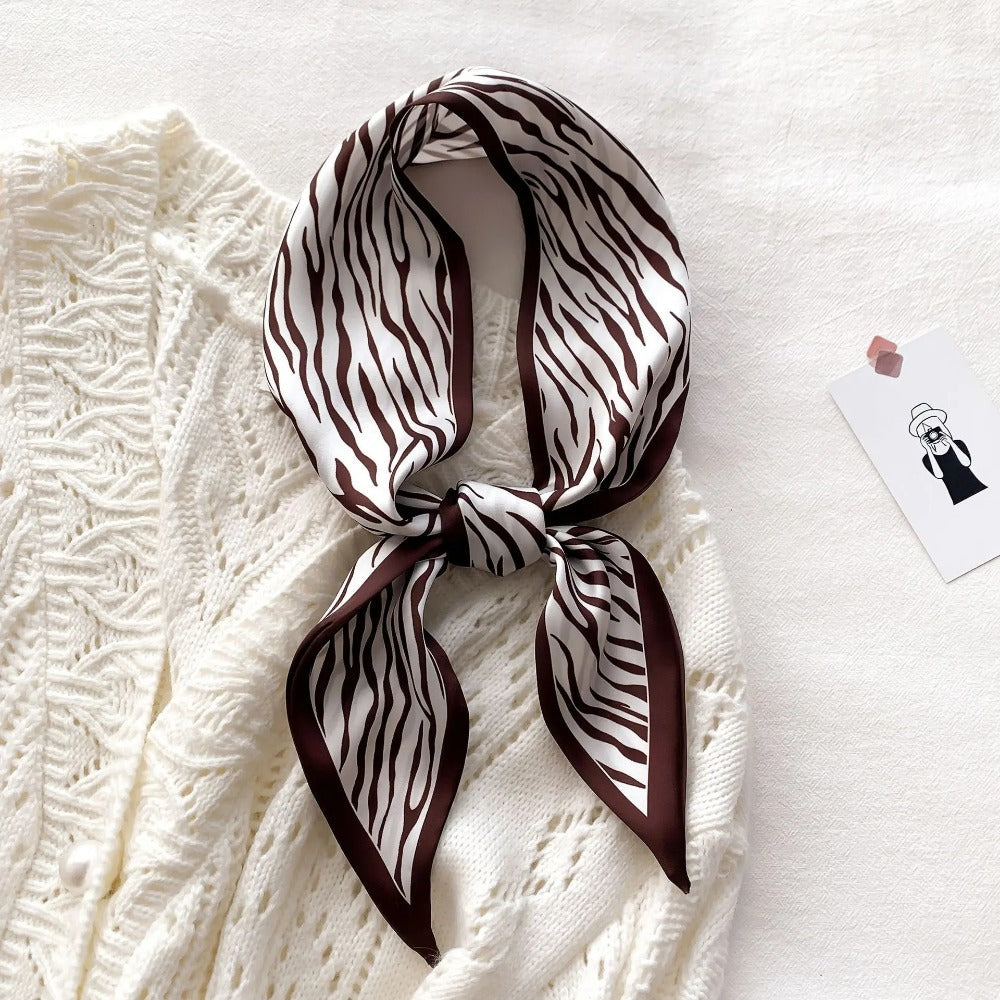 Zebra Print Silk-Feel Scarf