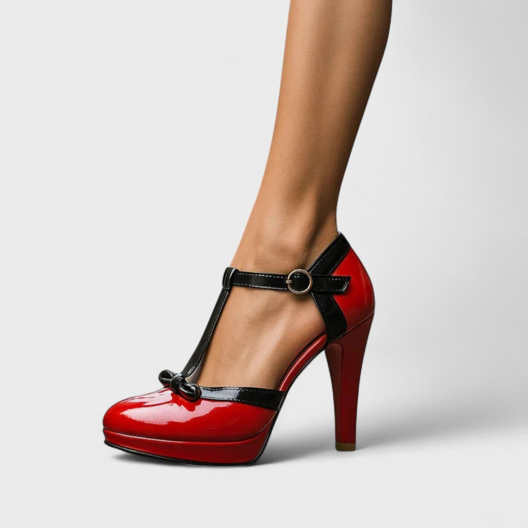 Patent Bow Platform Stiletto Heels