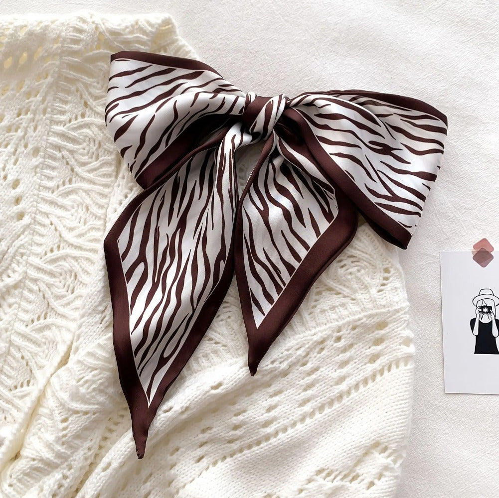 Zebra Print Silk-Feel Scarf