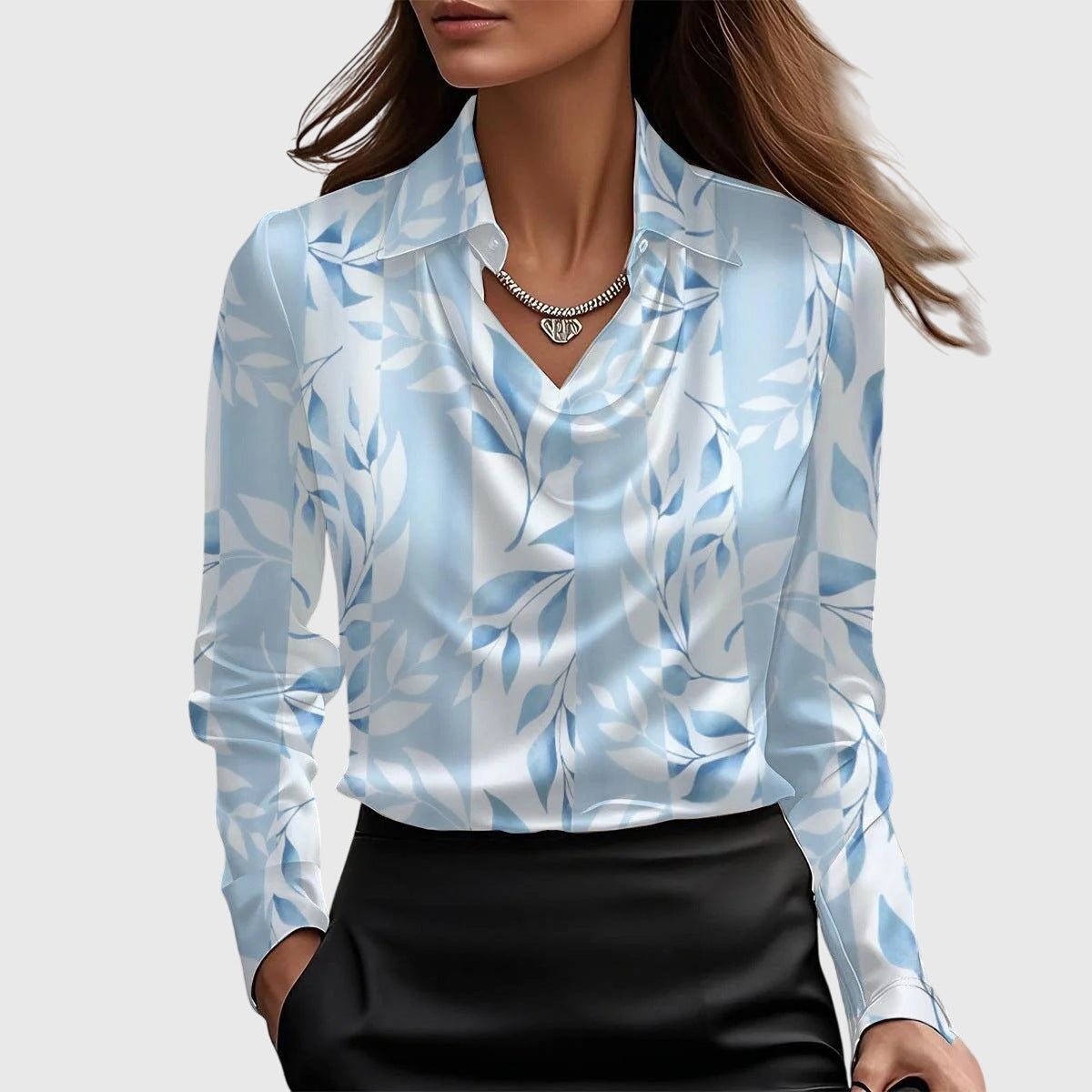 Cowl Neck Satin Blouse