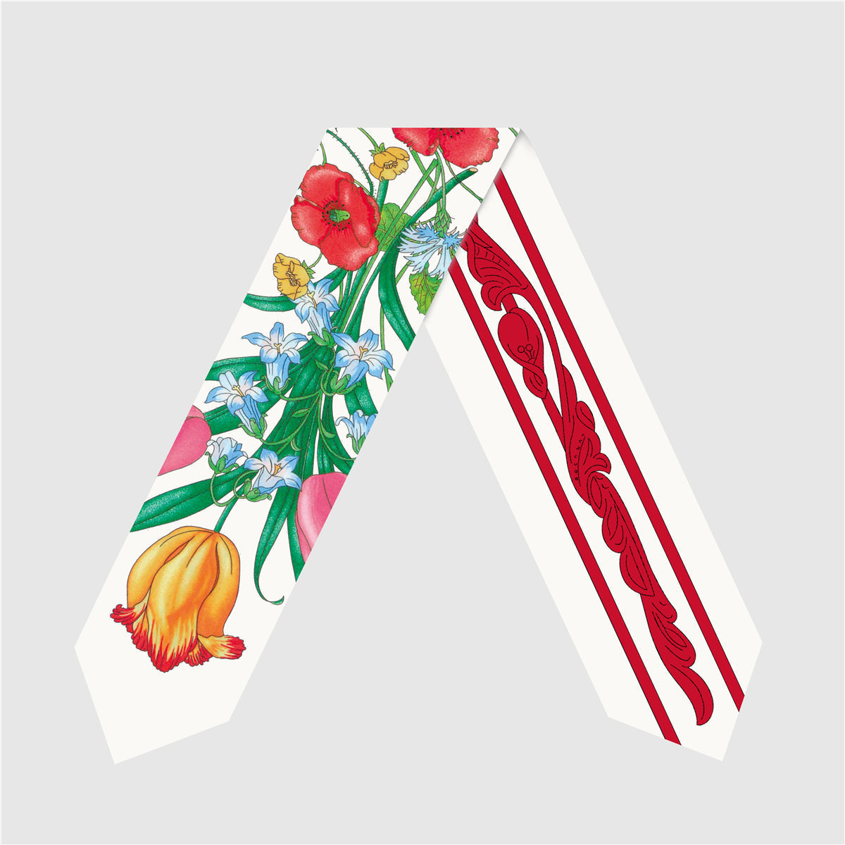Printed Silk-Feel Skinny Scarf