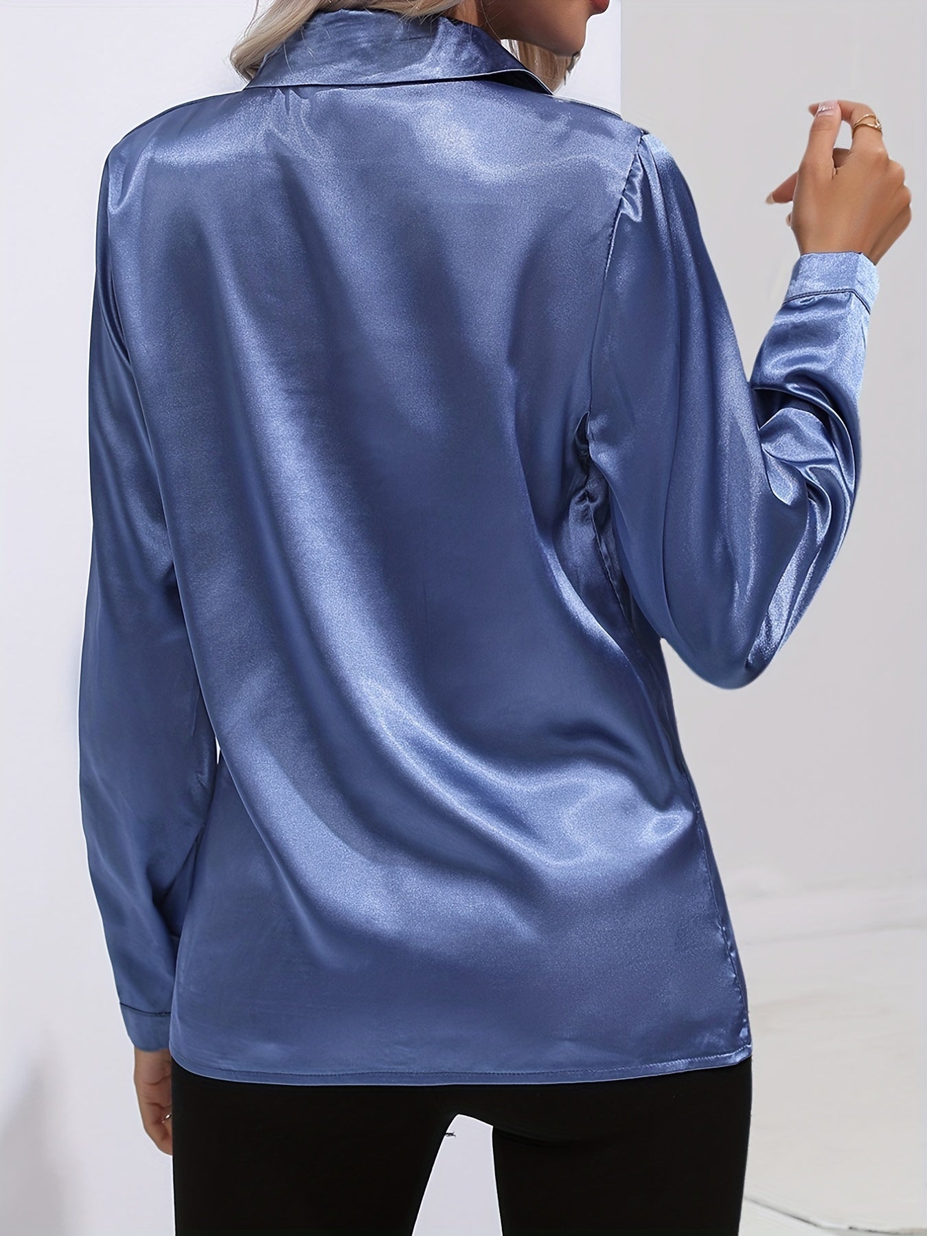 Satin Button-Down Blouse