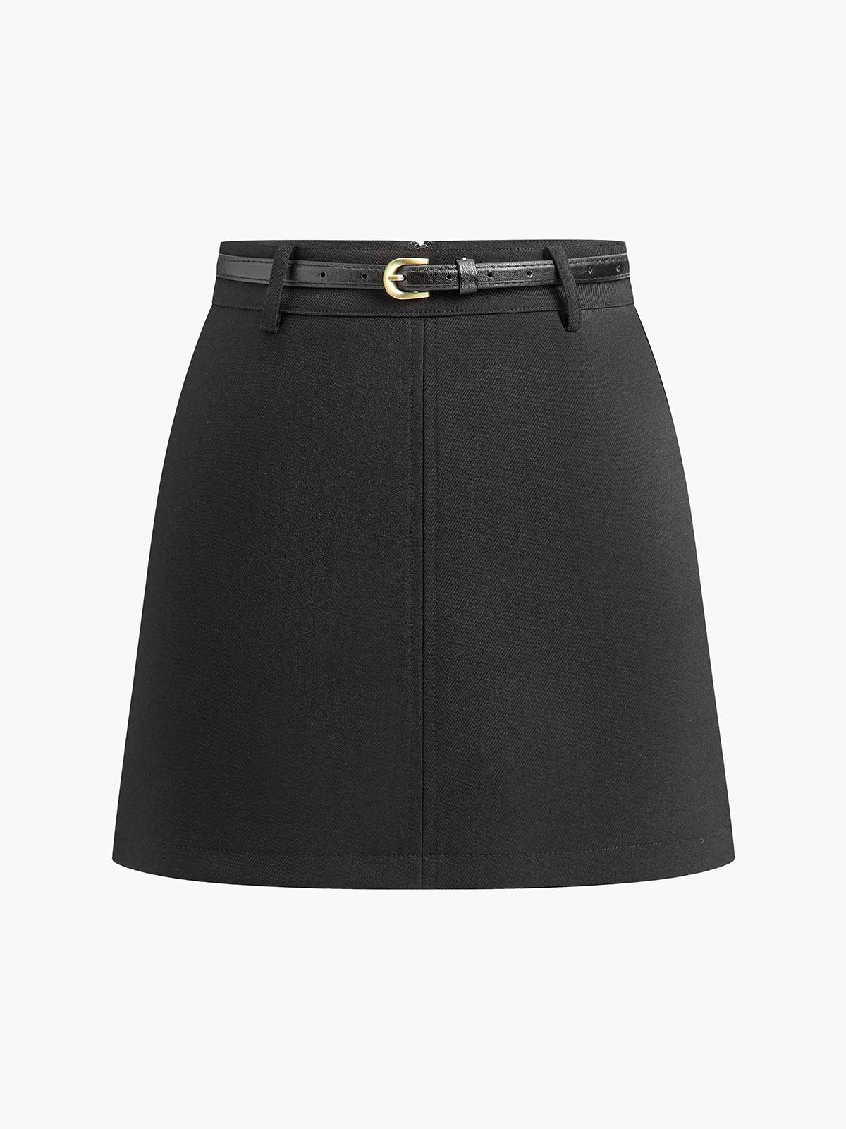 Belted Mid-Rise Mini Skirt — women's mini skirt, view 14 by Emyri