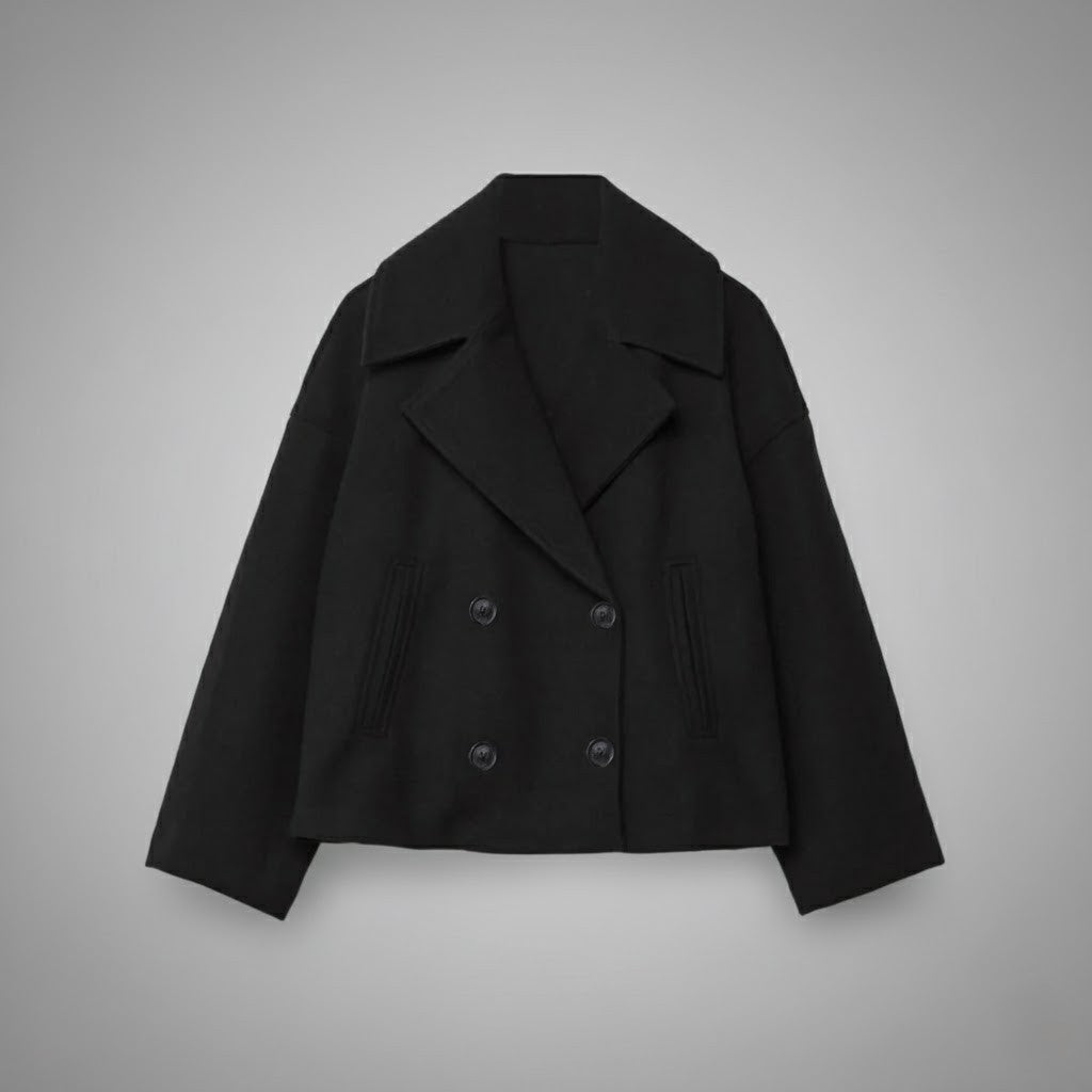 Cropped Double-Breasted Peacoat