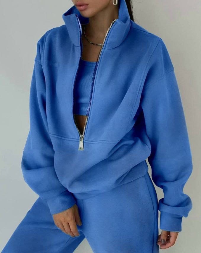 Quarter Zip Fleece Lounge Set