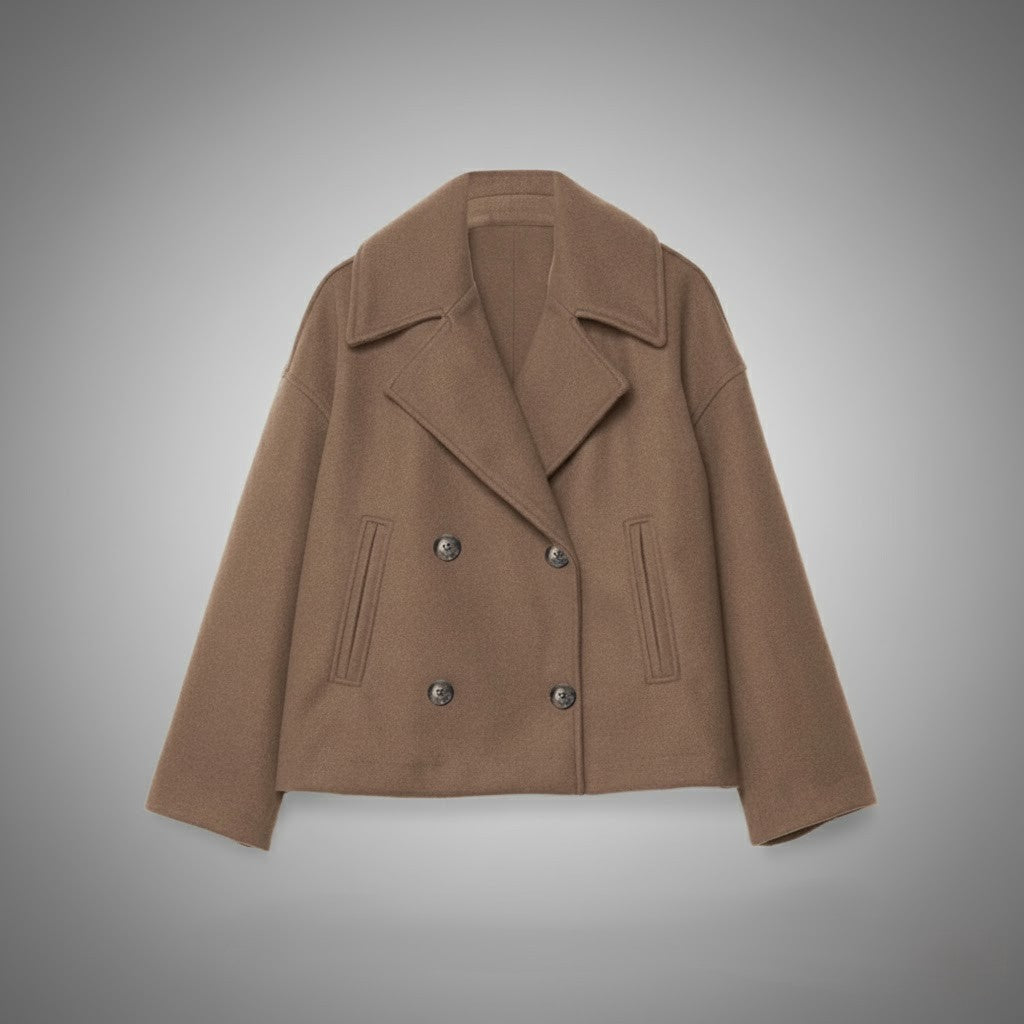 Cropped Double-Breasted Peacoat