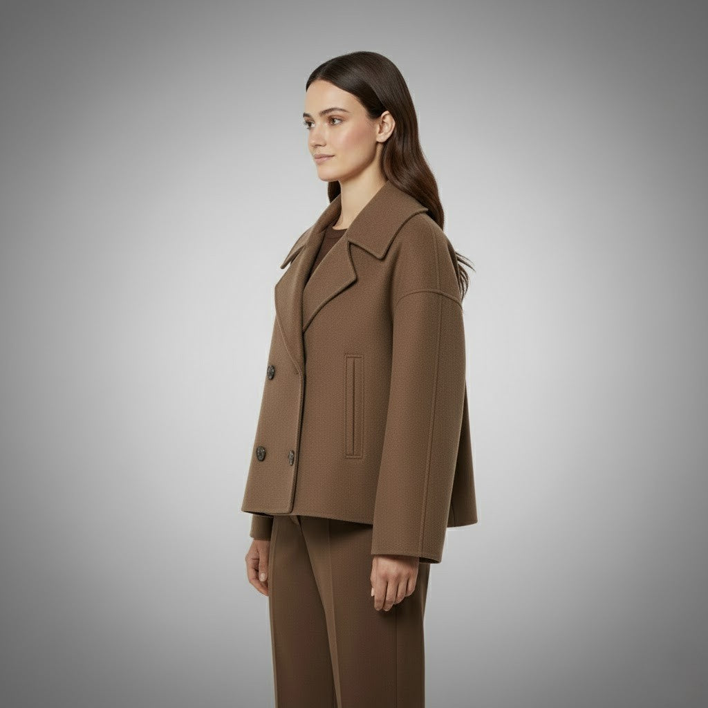 Cropped Double-Breasted Peacoat