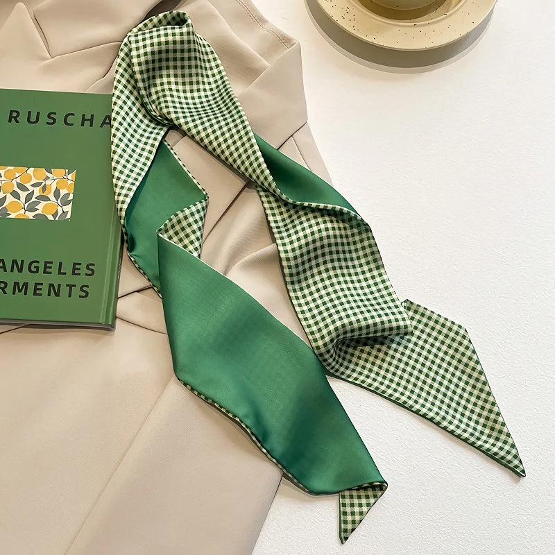 Sage Print Skinny Scarf