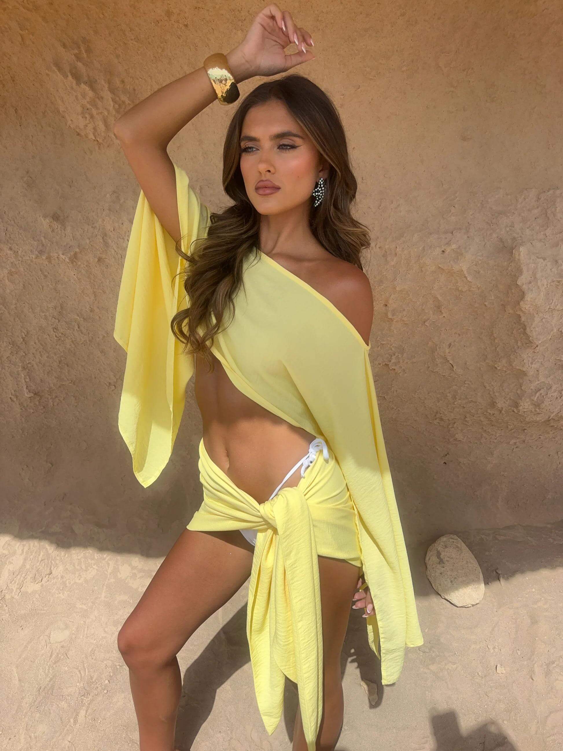 Cleo Linen Sarong Set — women's set, view 4 by Emyri