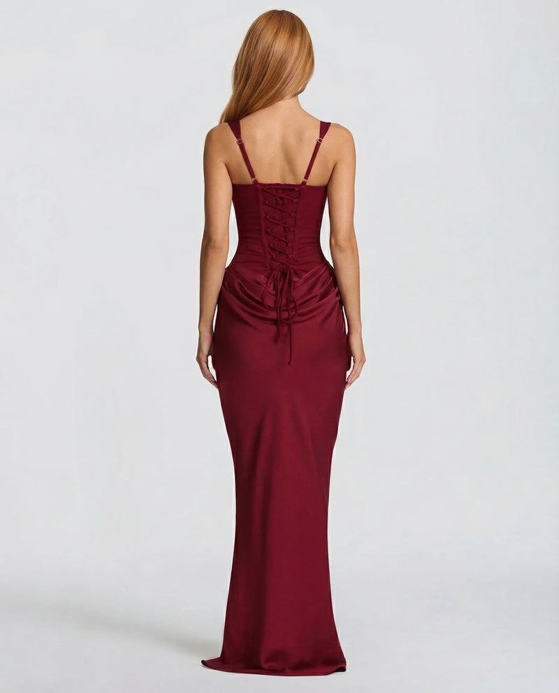 Corset Cowl Skirt Maxi Dress — women's maxi dress, view 15 by Emyri