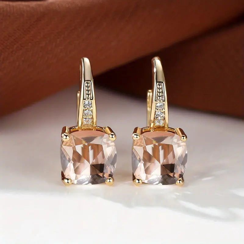 Cushion Cut Crystal Drop Earrings — women's drop earrings, view 10 by Emyri