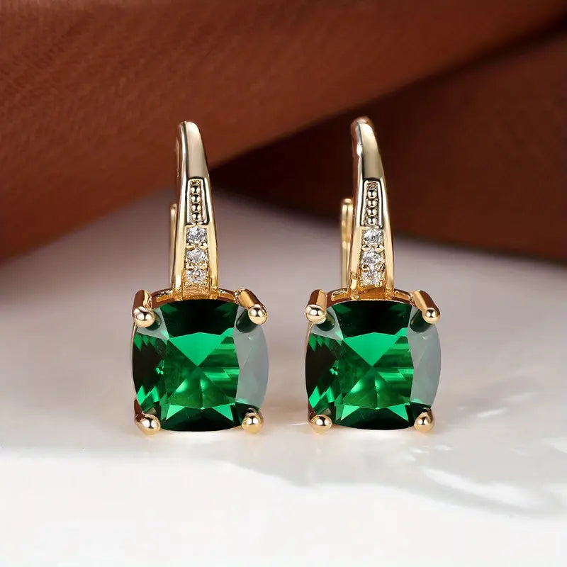 Cushion Cut Crystal Drop Earrings — women's drop earrings, view 6 by Emyri