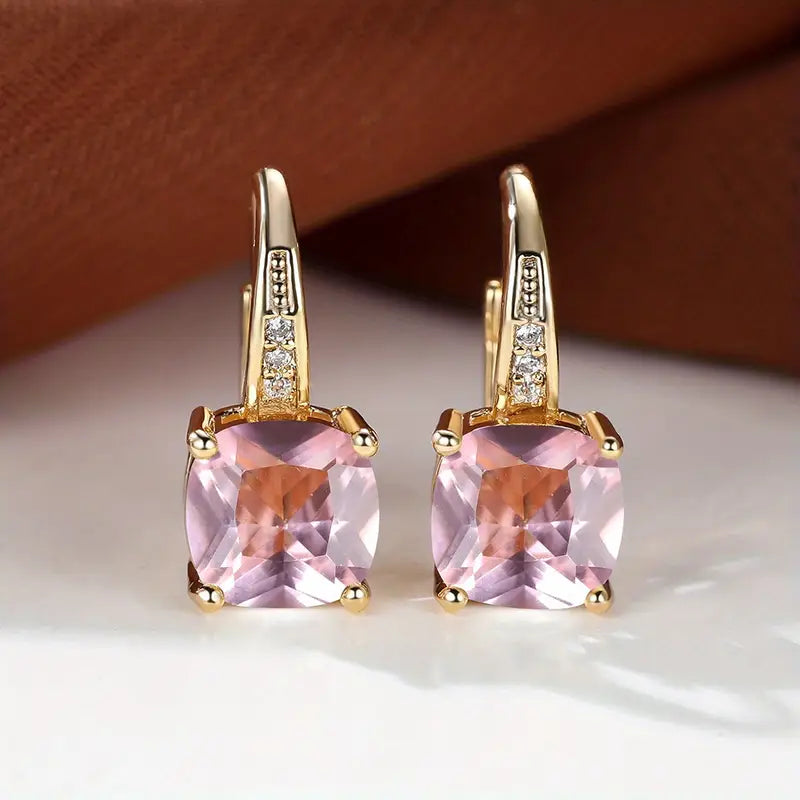 Cushion Cut Crystal Drop Earrings — women's drop earrings, view 7 by Emyri