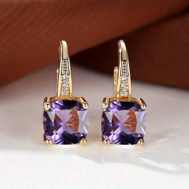 Cushion Cut Crystal Drop Earrings — women's drop earrings, view 8 by Emyri