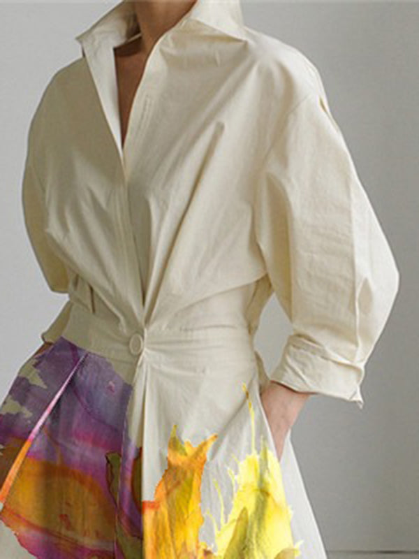 Floral Print Pleated Midi Dress