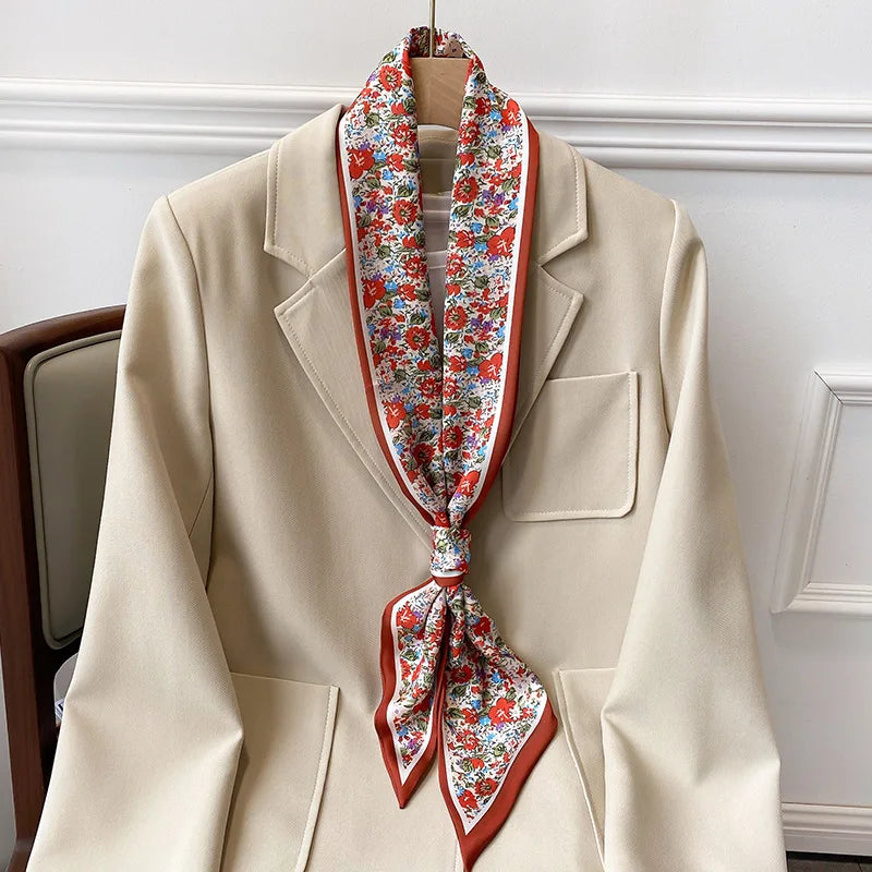Wildflower Print Silk-Feel Scarf