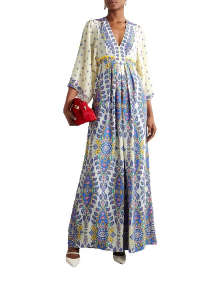 Printed Loose Maxi Dress