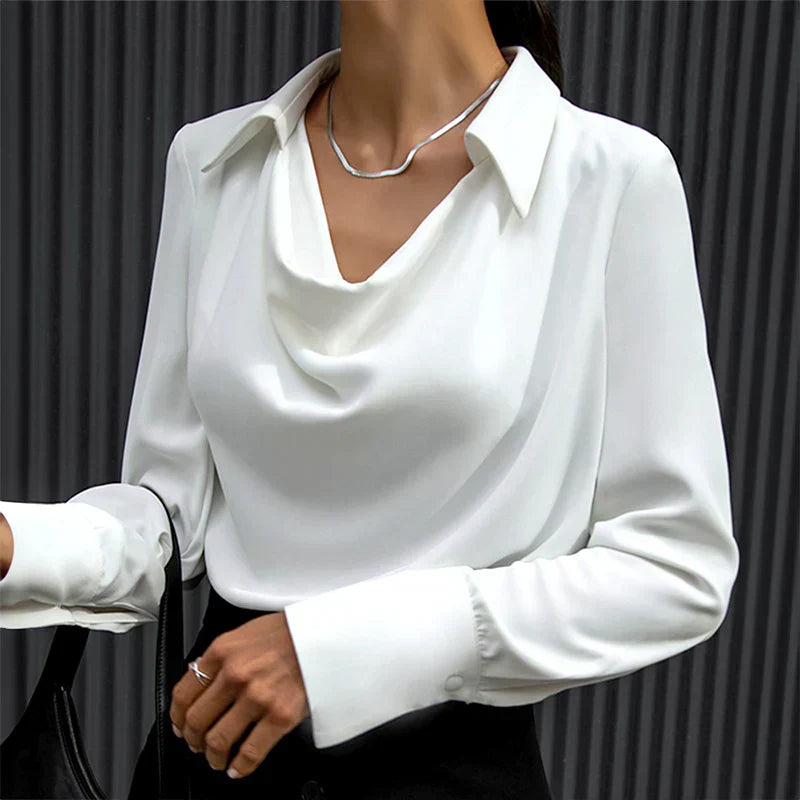 Cowl Neck Satin Blouse